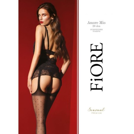 Amore Mio Bas jarretelles 20 DEN - Noir - Qualité premium