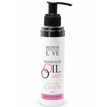 Huile de massage comestible Barbe à papa 100ml 100% naturelle  