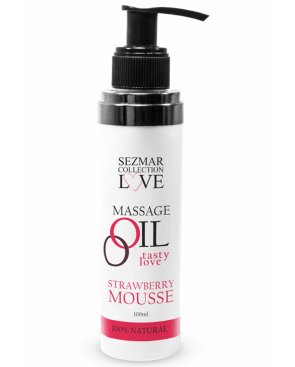 Huile de massage comestible mousse de fraise 100ml 100% naturelle