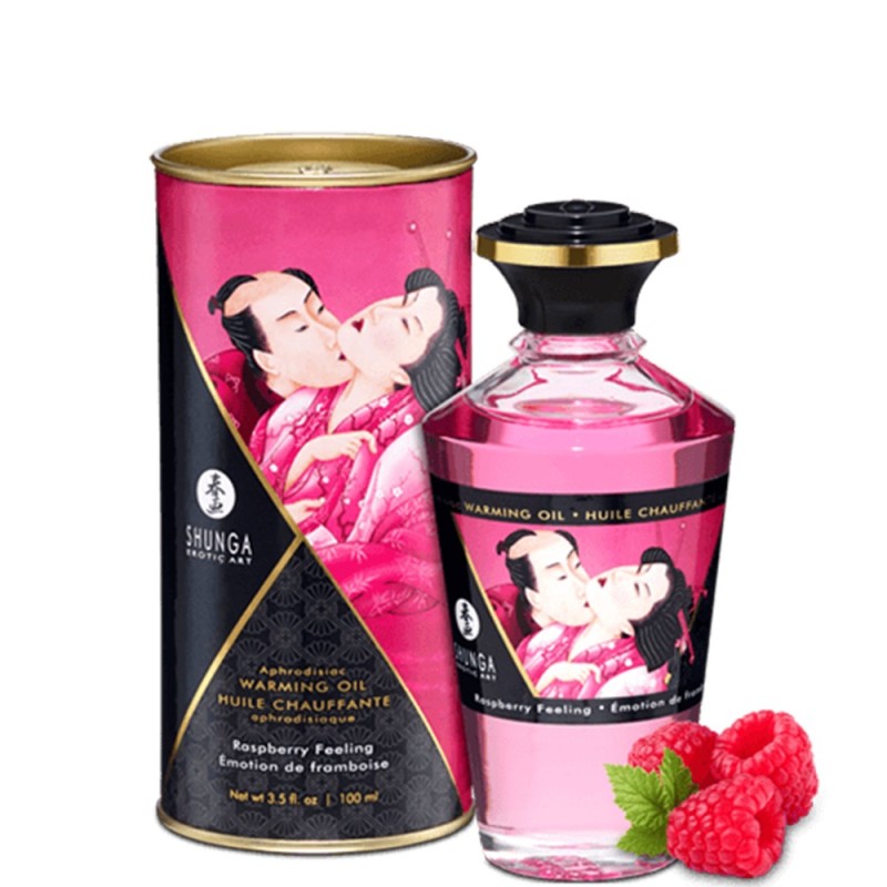 Huile chauffante framboise comestible 100ml Huile chauffante framboise comestible 100ml