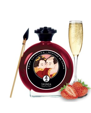 Peinture de corps comestible fraise vin pétillant 100ml