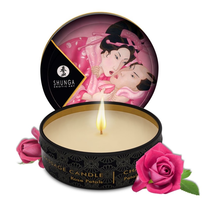 Mini bougie de massage à la rose 30ml Mini bougie de massage à la rose 30ml