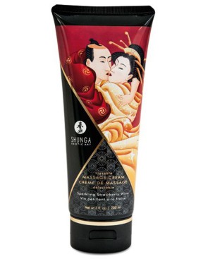 Crème hydratante de massage fraise vin pétillant 200ml 