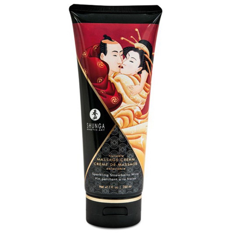 Crème hydratante de massage fraise vin pétillant 200ml Crème hydratante de massage fraise vin pétillant 200ml