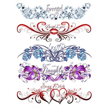 Tatouage éphémère - Plaque de 5 tattoos