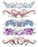 Tatouage éphémère - Plaque de 5 tattoos Tatouage éphémère - Plaque de 5 tattoos