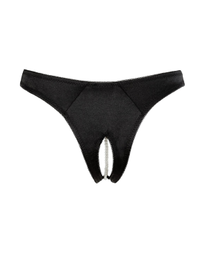 Tanga ouvert en satin avec perles - Cottelli