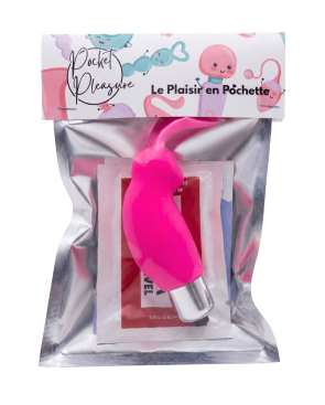 Mini Stimulateur Clitoridien Lapin Rose  1 dosette lubrifiant — Pocket Pleasure