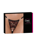 String ouvert dentelle bicolore  perles amovibles - Cottelli