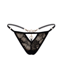 String noir avec bijou perle  strass dorés