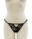 String noir avec bijou perle  strass dorés