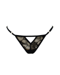 String noir avec bijou perle  strass dorés
