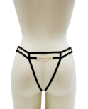 String noir avec bijou couleur aléatoire et chaîne dorée