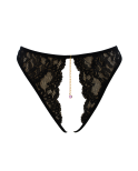 String noir avec bijou couleur aléatoire et chaîne dorée
