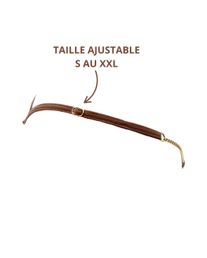 String en dentelle taupe ouvert avec chaînes dorées