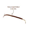 String en dentelle taupe ouvert avec chaînes dorées String en dentelle taupe ouvert avec chaînes dorées