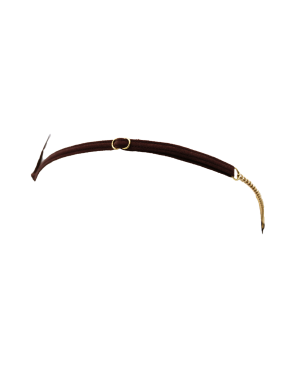 String en dentelle marron ouvert avec chaînes dorées