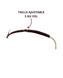 String en dentelle marron ouvert avec chaînes dorées String en dentelle marron ouvert avec chaînes dorées