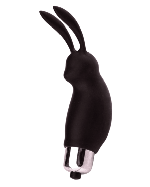 Mini Stimulateur Clitoridien Lapin Noir  1 dosette lubrifiant — Pocket Pleasure