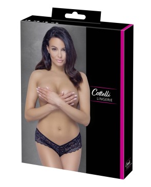 String en dentelle florale noire 