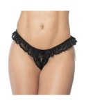 Culotte ouverte noire avec froufrou en dentelle Culotte ouverte noire avec froufrou en dentelle