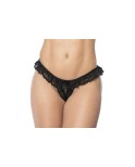 Culotte ouverte noire avec froufrou en dentelle Culotte ouverte noire avec froufrou en dentelle