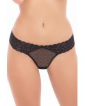 Shorty noire en fine résille et large ceinture dentelle Shorty noire en fine résille et large ceinture dentelle