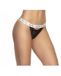 Culotte dentelle noir avec ceinture blanche imprimé 