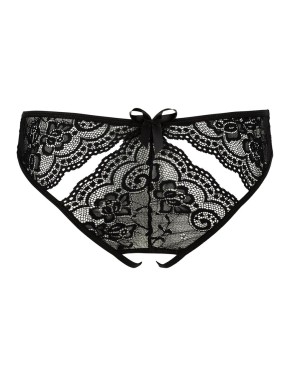Culotte noire ouverte à l'entrejambe 