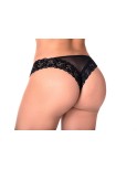 String dentelle et fine résille noire String dentelle et fine résille noire